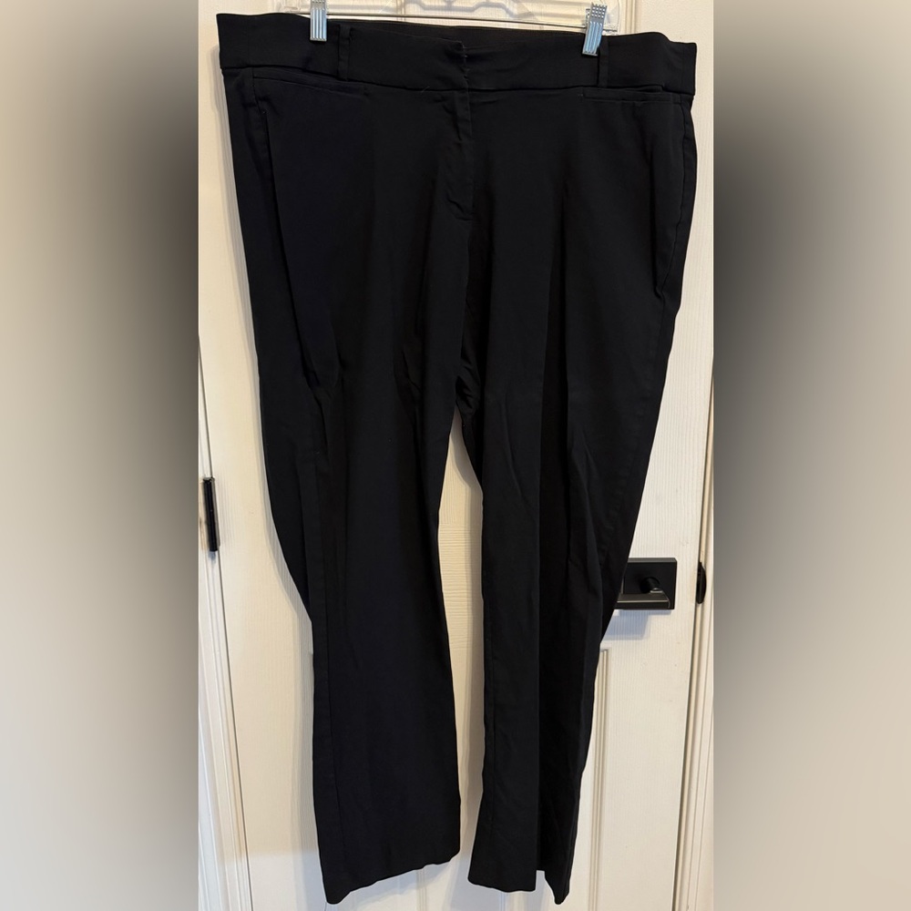 Lane Bryant The Allie Pant Black Straight Leg Tab Front Sz 20R